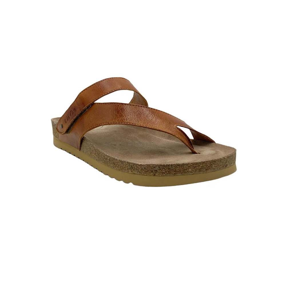 Taos Leather Toe Loop Slide Sandals Lola Cognac - Medium - Picture 2 of 5